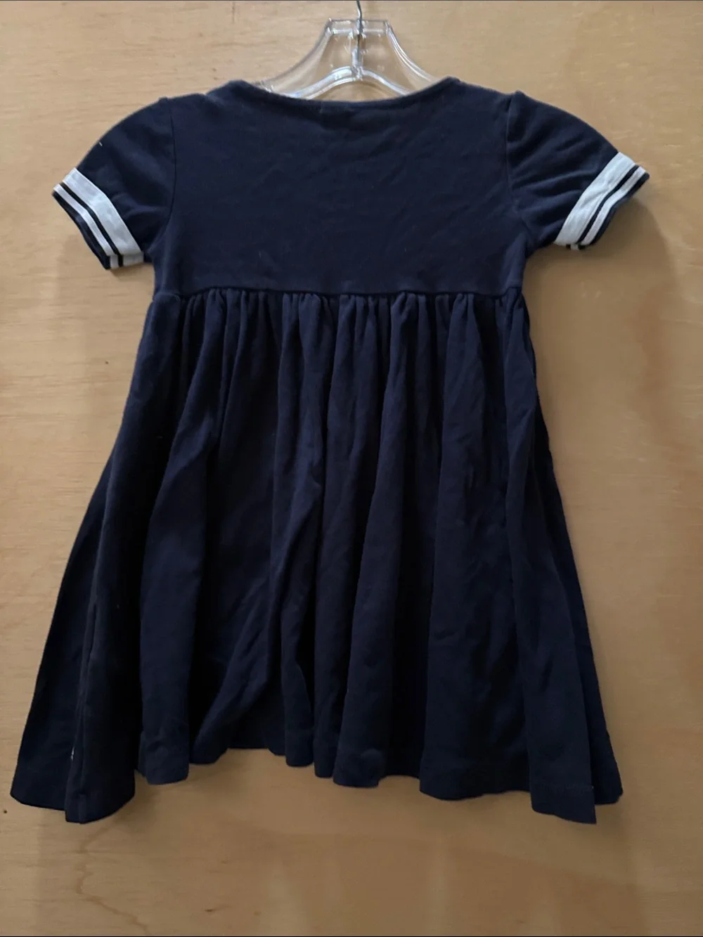Petit Bateau Navy Dress with White Trim Organic Cotton size 5